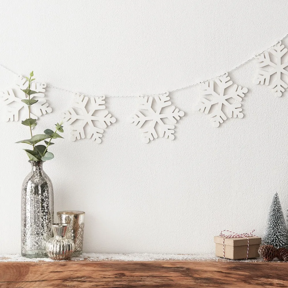 Christmas Wooden Snowflake Bunting