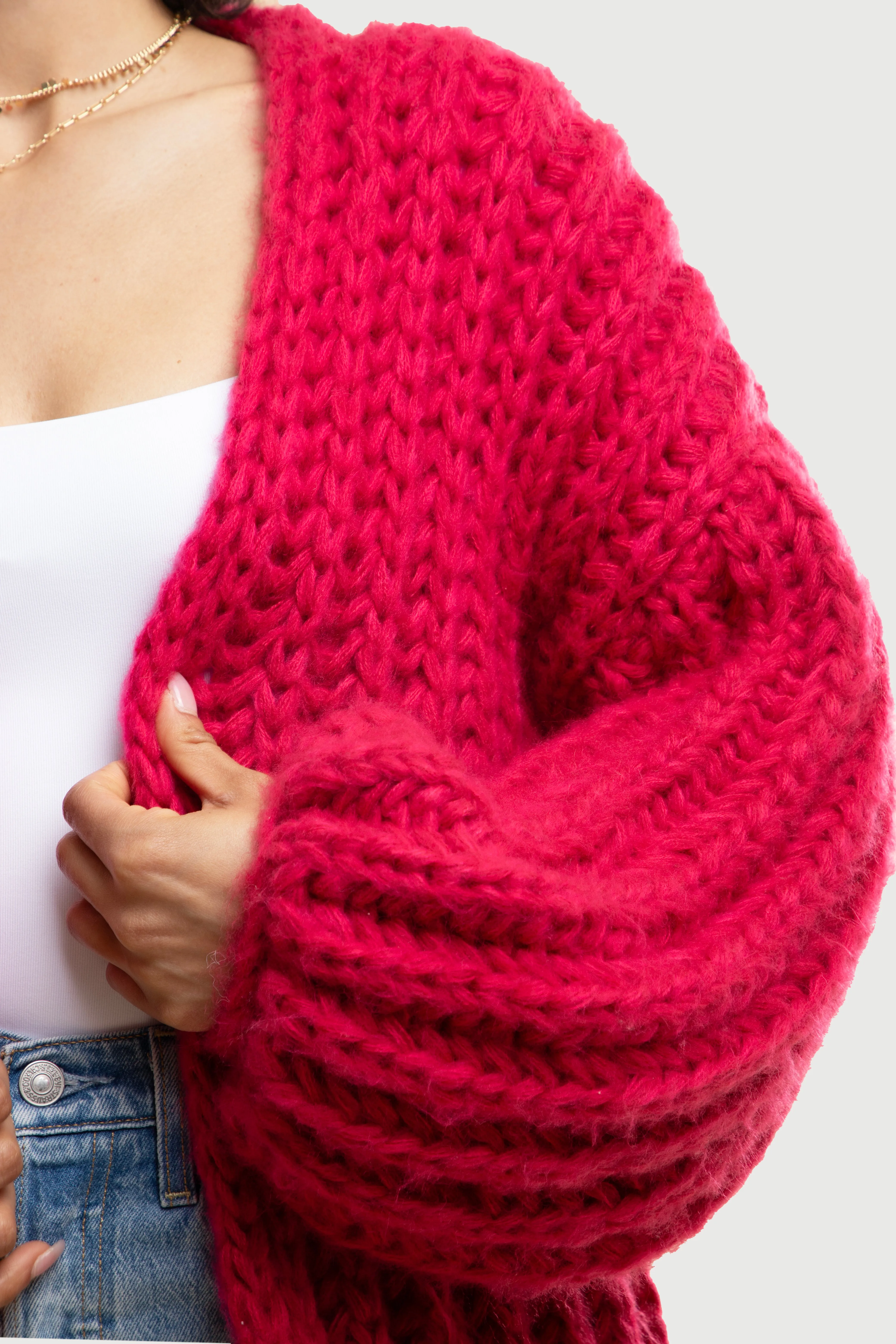 Chunky Knit Oversized Cardigan Sweater