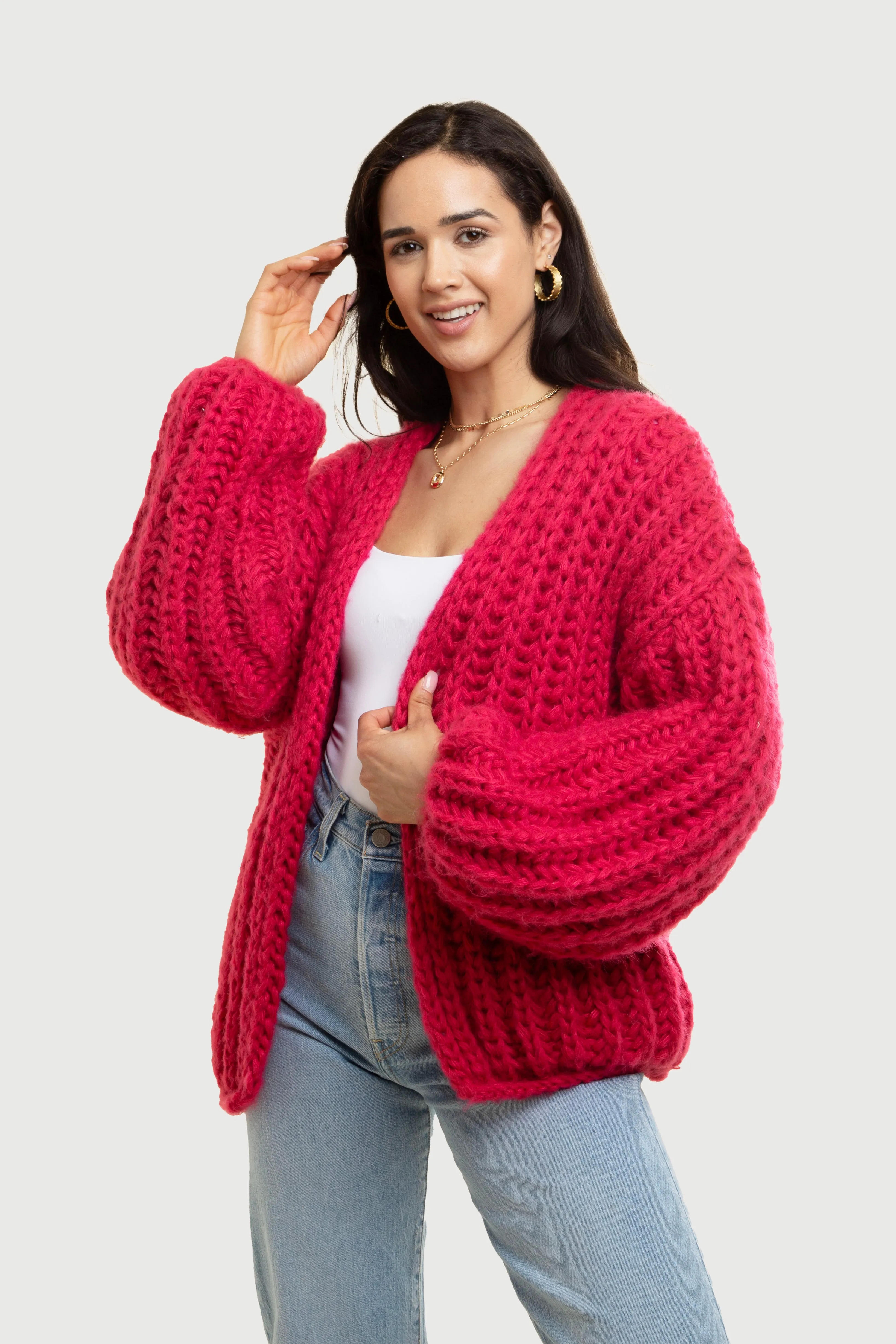 Chunky Knit Oversized Cardigan Sweater