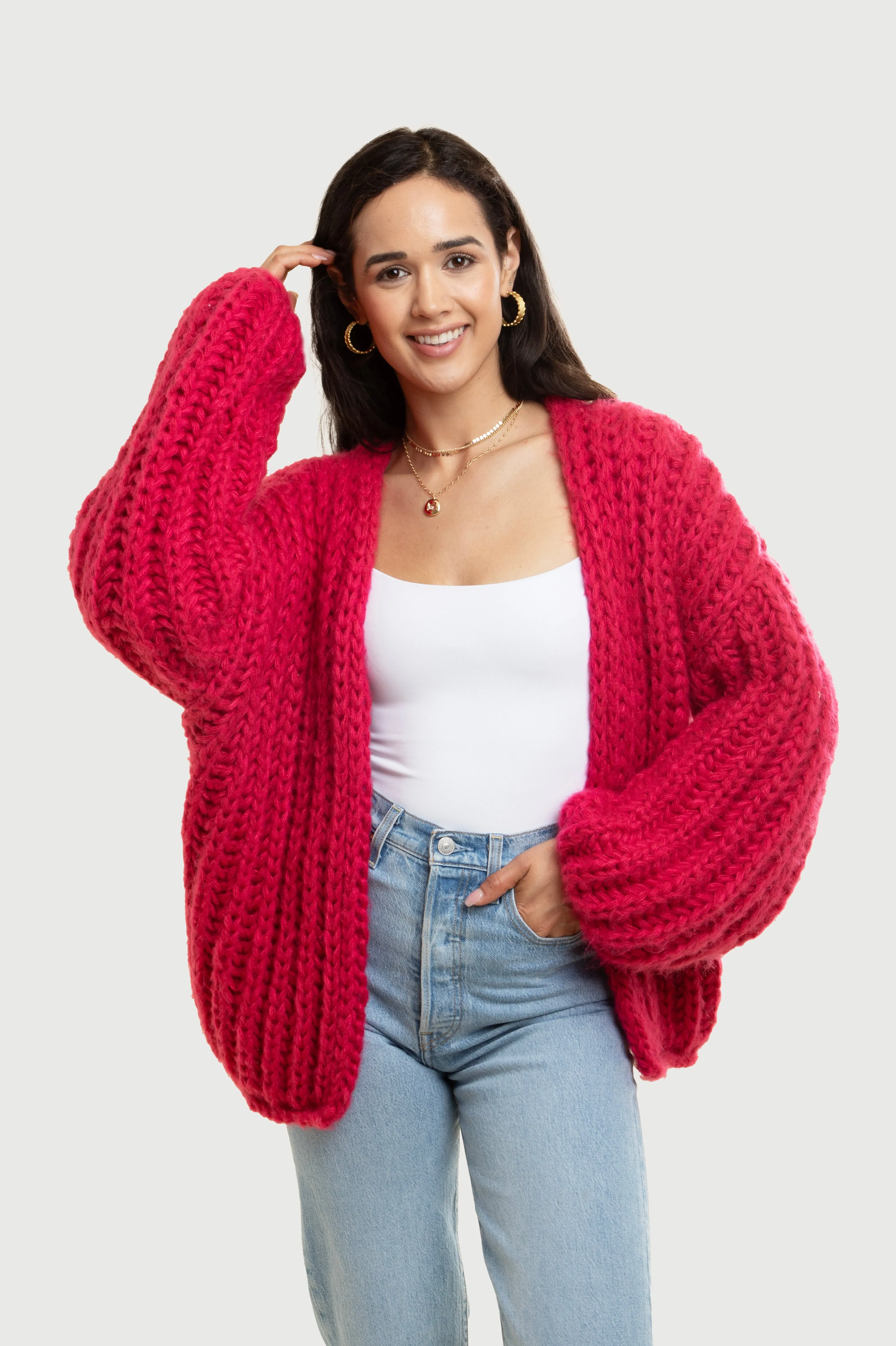 Chunky Knit Oversized Cardigan Sweater