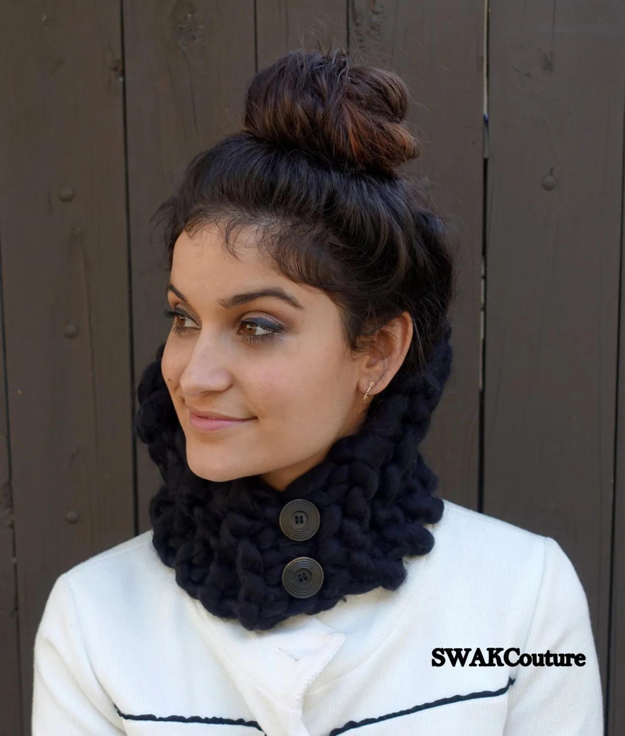 Chunky Neckwarmer Cowl - Winter White or Choose Color