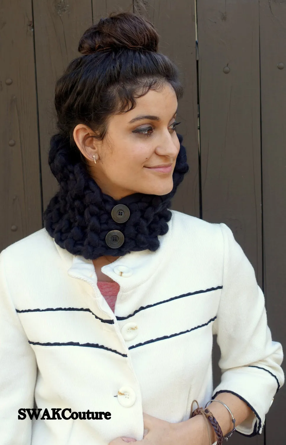 Chunky Neckwarmer Cowl - Winter White or Choose Color