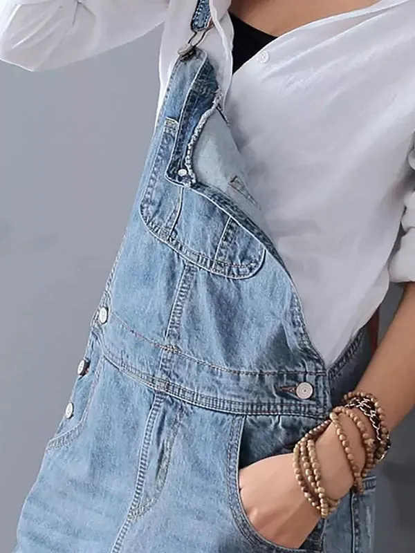 Classic Distressed Denim Overall