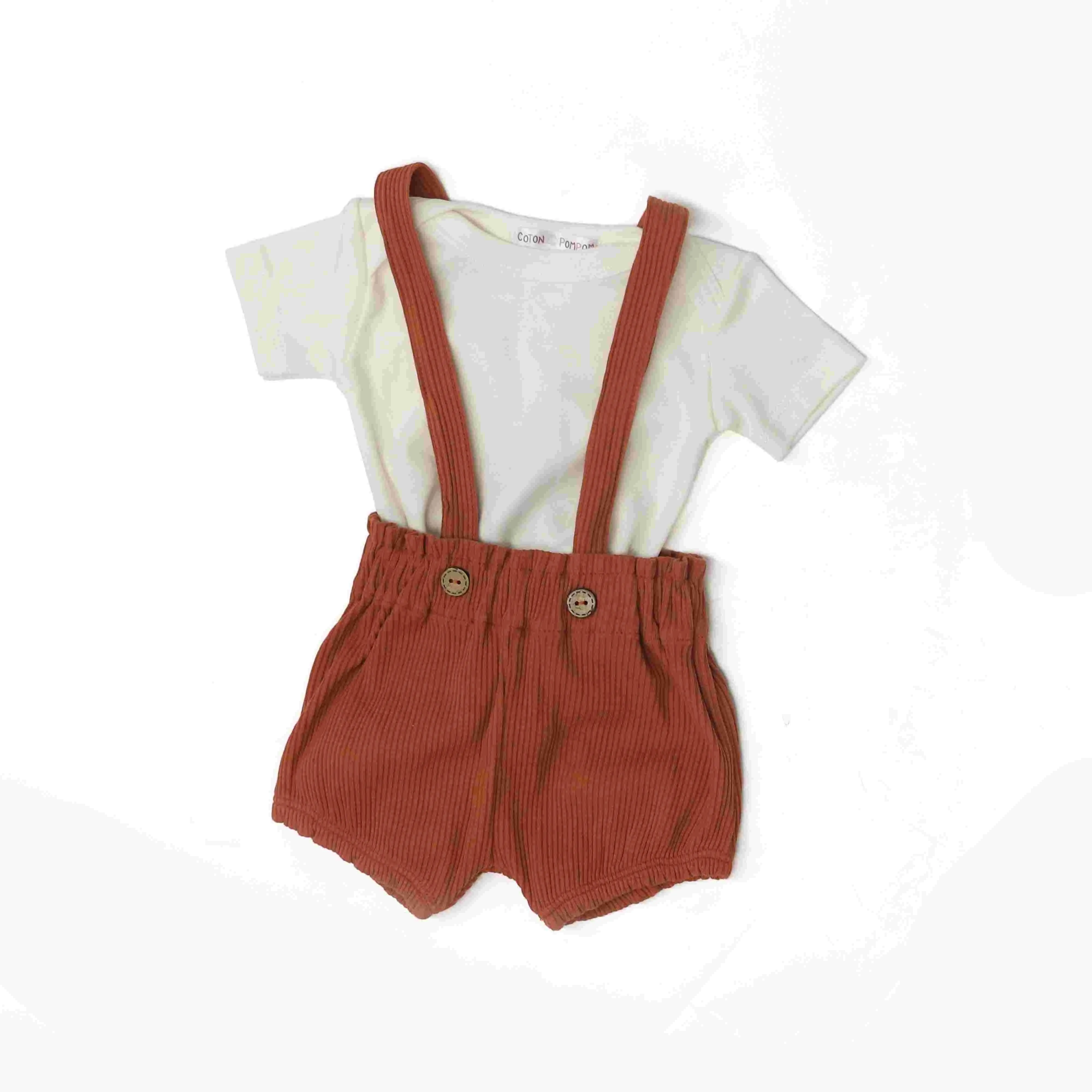 Coton Pompom Rib Overall