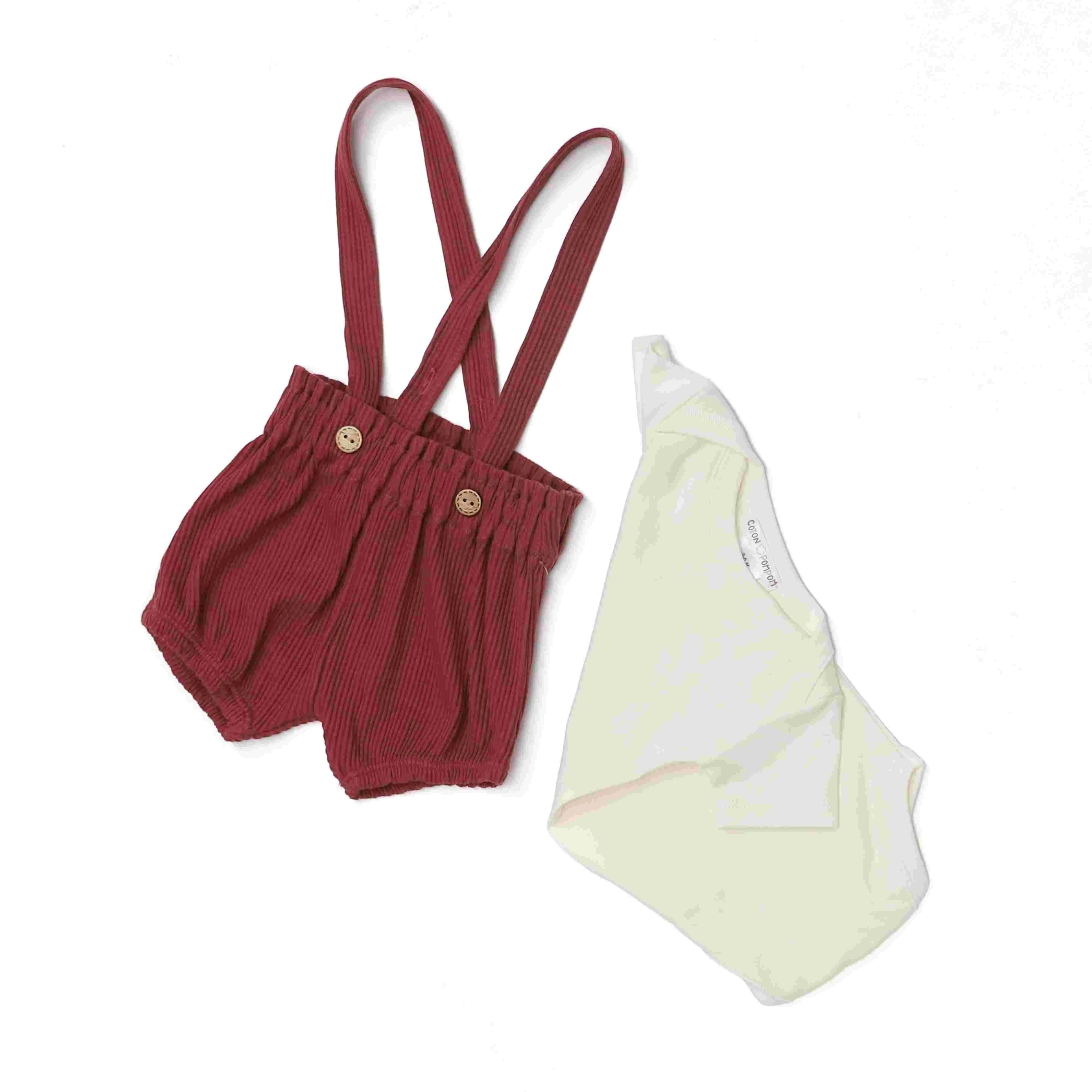 Coton Pompom Rib Overall