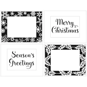 Crafter's Workshop Layered Card Stencil 8.5"X11" - A2 Holly Snowflake Frames*