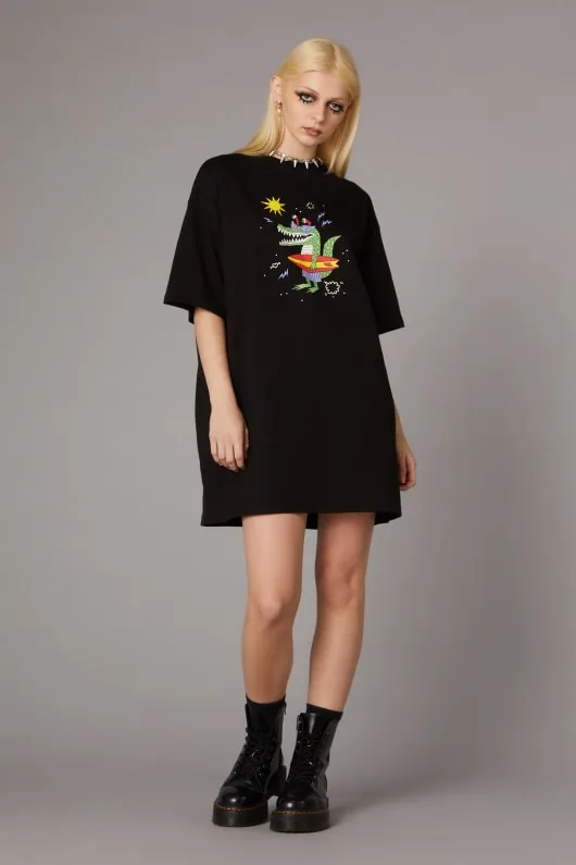 Crocodile Print Goth Dress