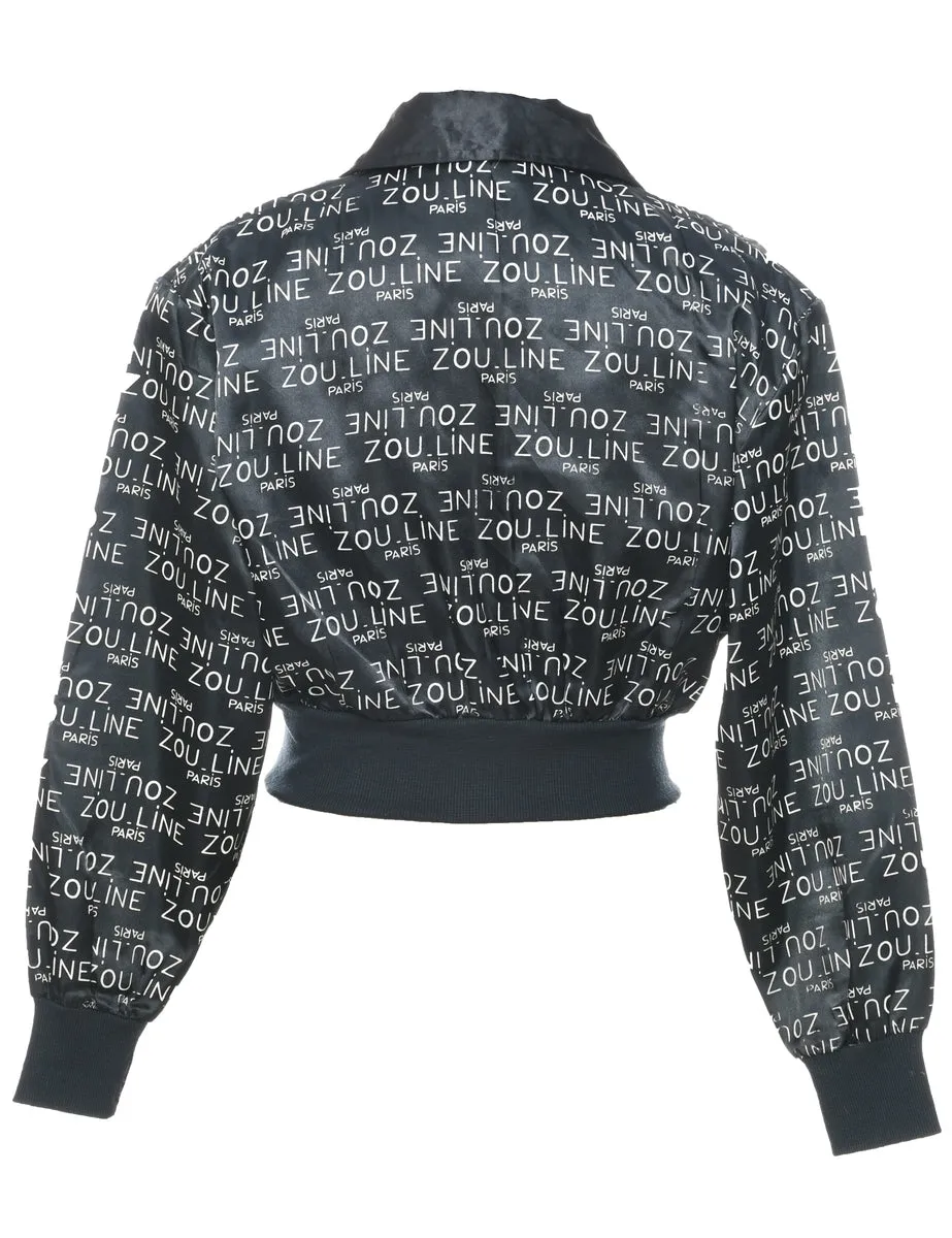 Cropped Black Jacket - M