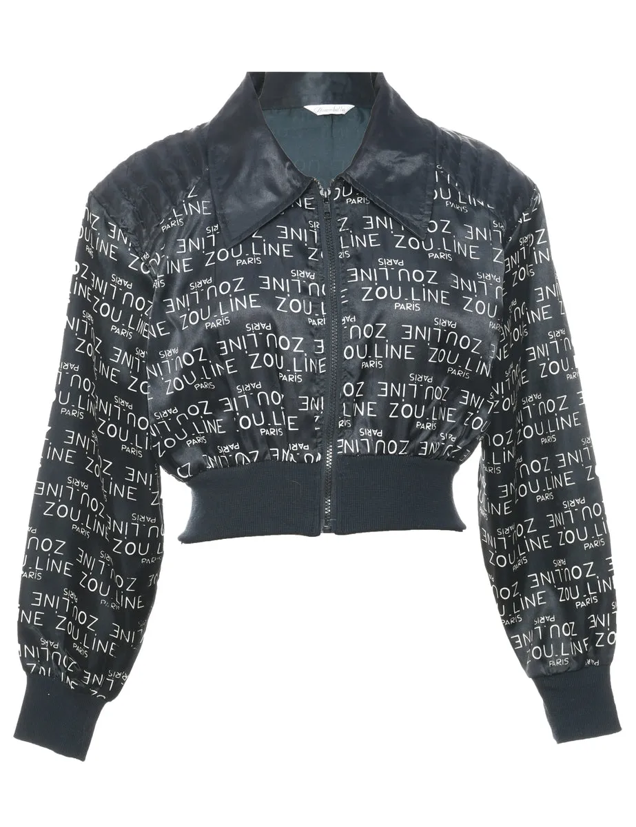 Cropped Black Jacket - M