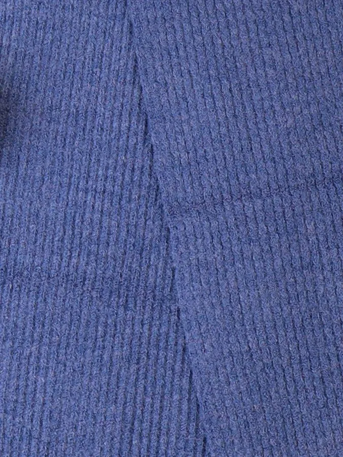 Dark Denim Mini Cable Knit Scarf