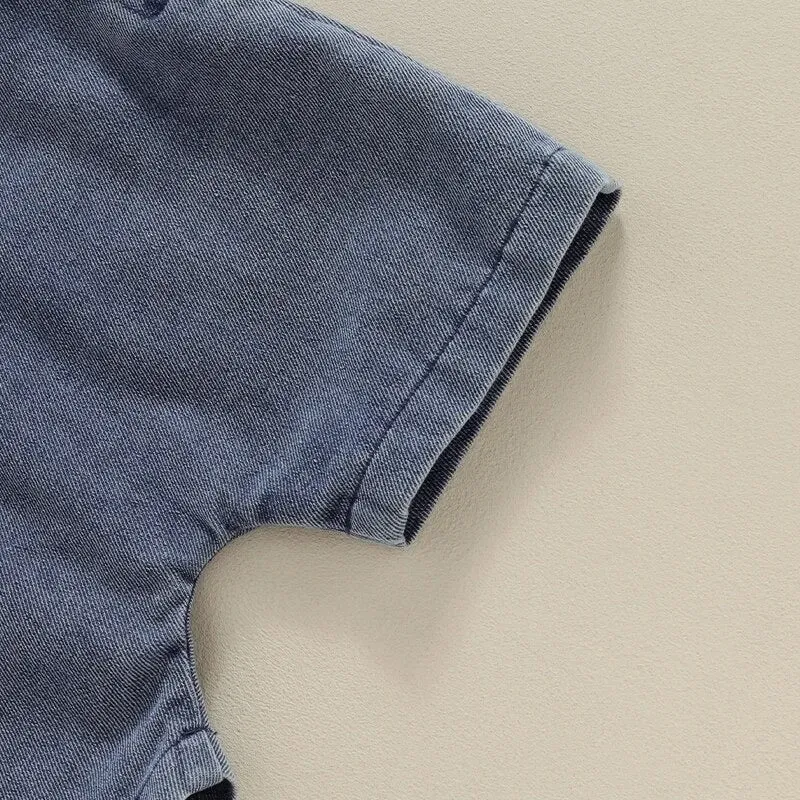 Denim overall shorts