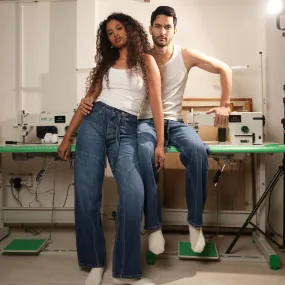 DOUBLE BELT UNISEX JEANS