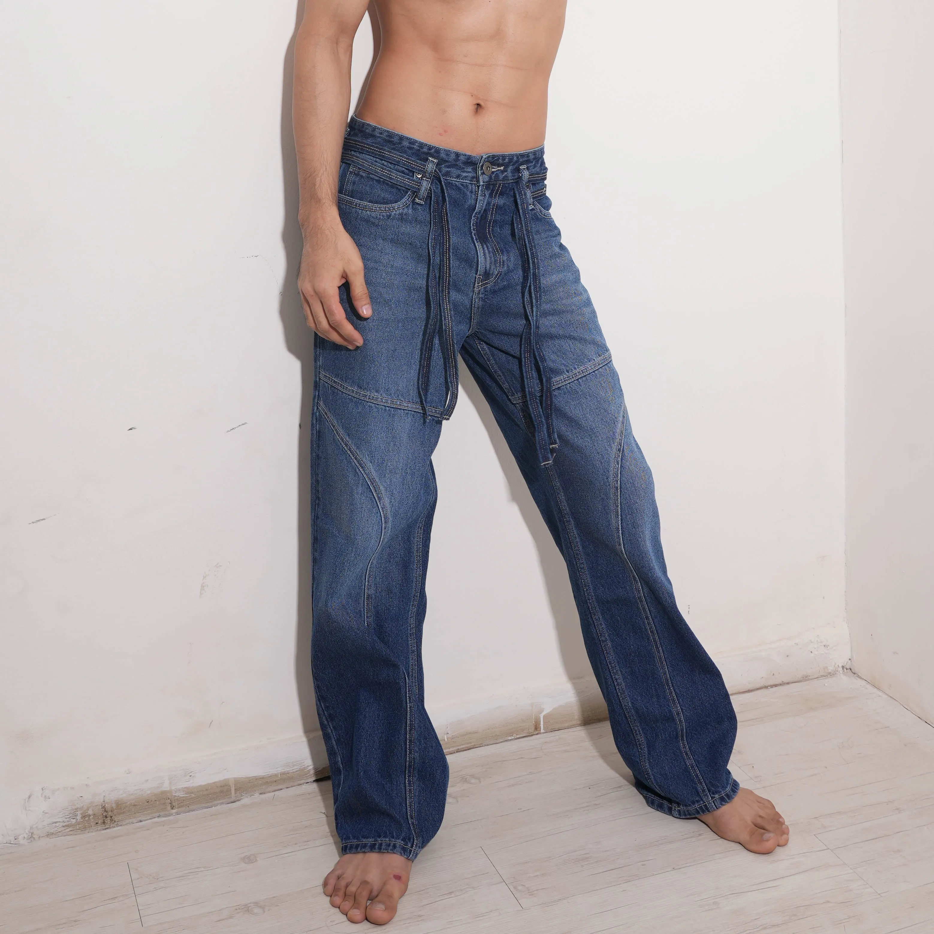 DOUBLE BELT UNISEX JEANS