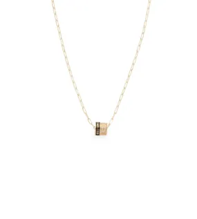 Dream & Pave Diamond Initial : Heart Beat Super Fine Clip Chain Necklace