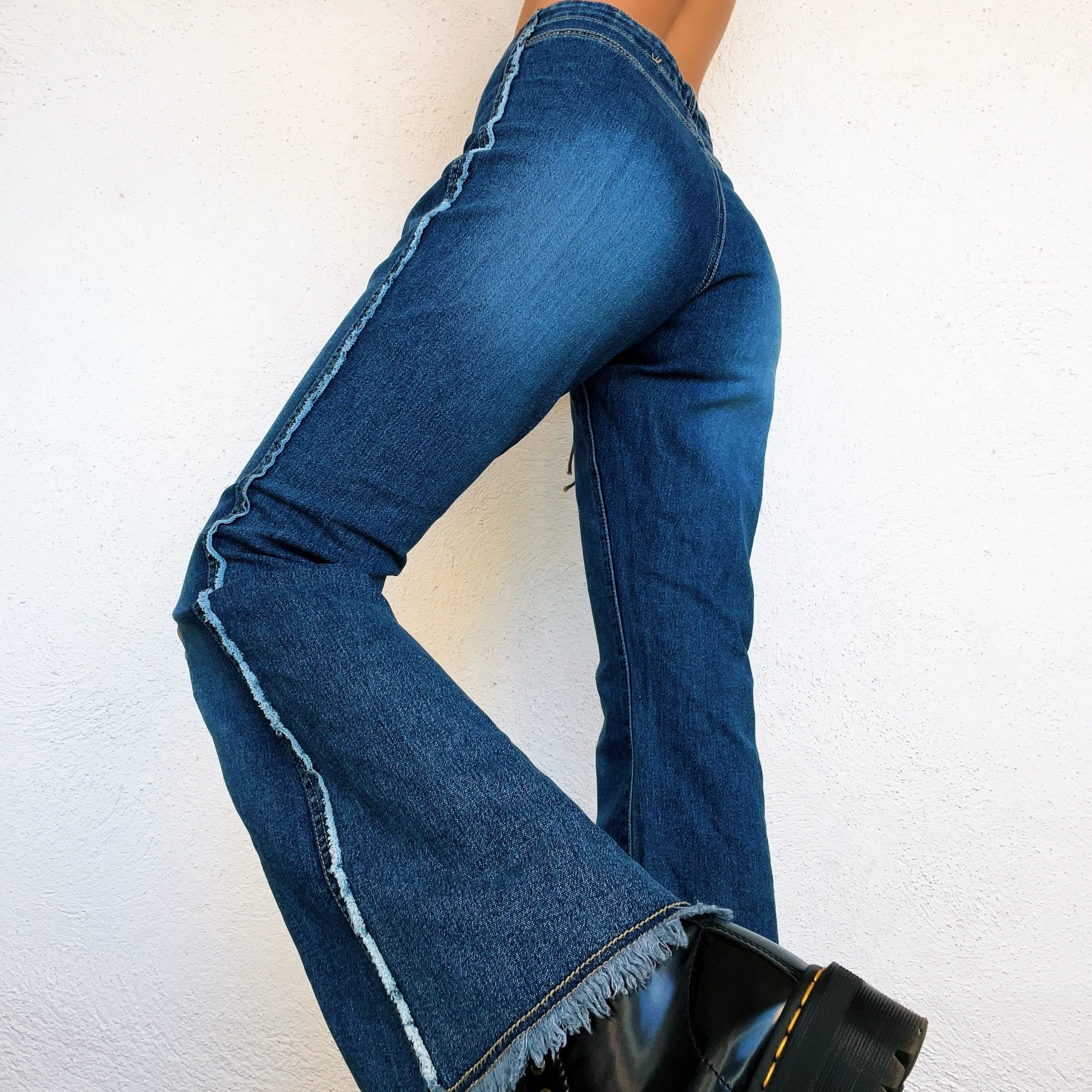 Early 2000s Lace Up Jeans - Medium