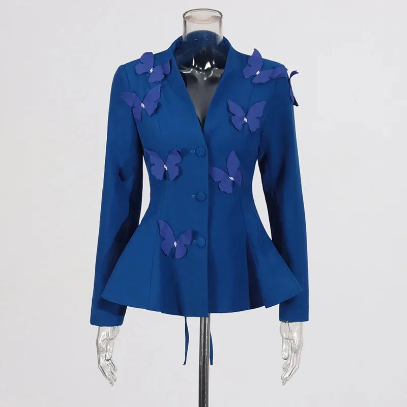 Elegant Long Sleeve Tunic Coat Pleated Skirt Two-Piece Set