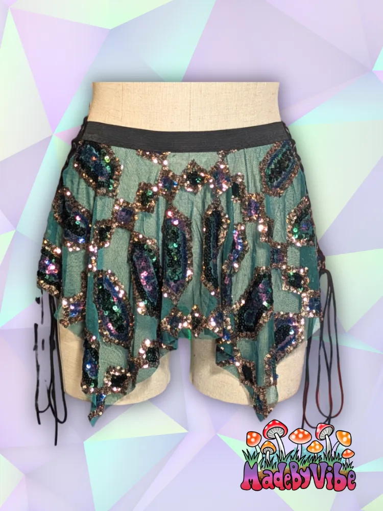 Emerald Nightfall Pixie Skirt - Ready To Ship