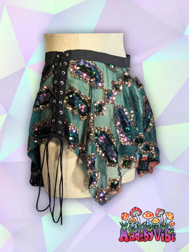 Emerald Nightfall Pixie Skirt - Ready To Ship