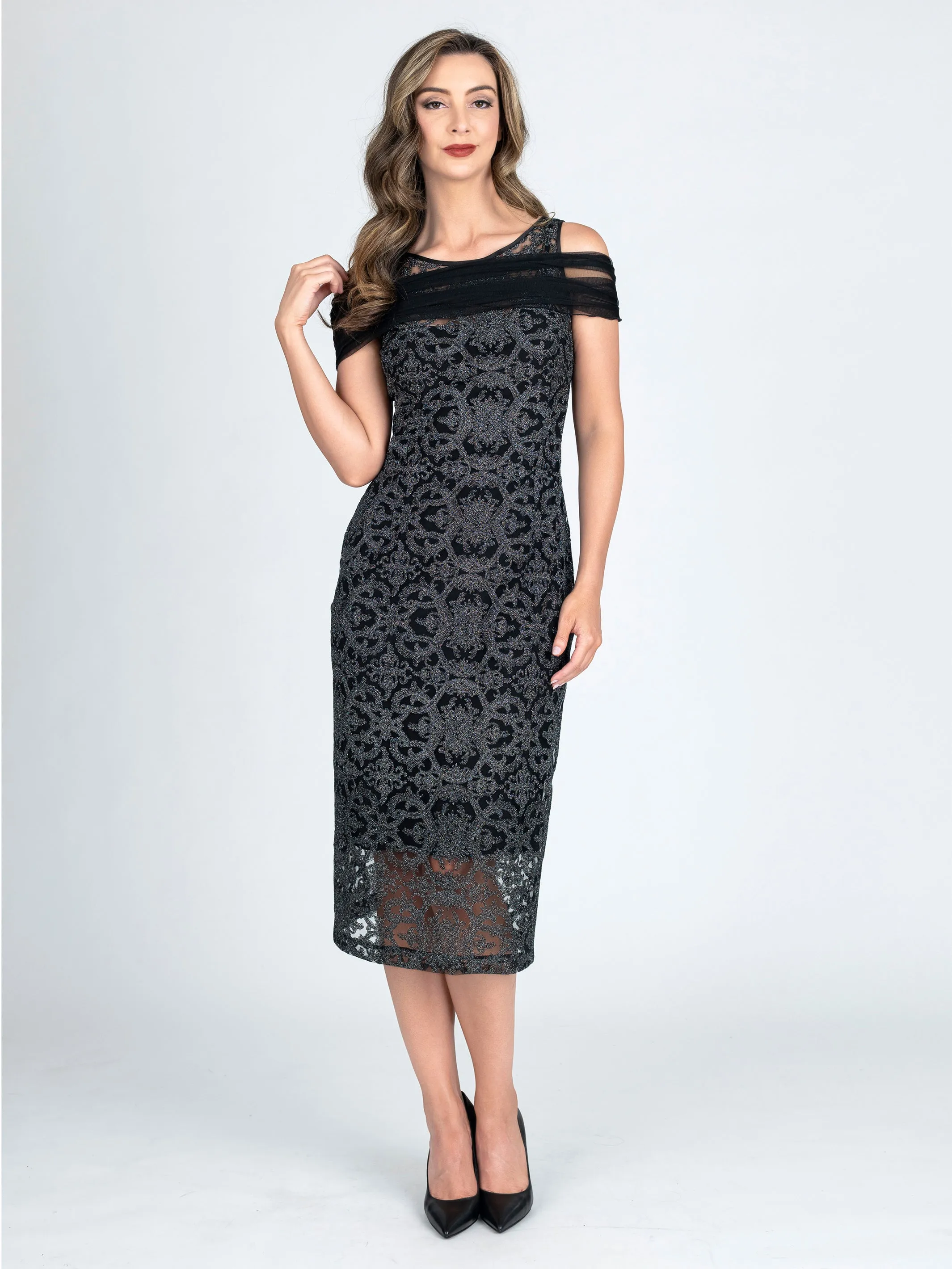 EMILIO Midi Length Pillar Cocktail Dress