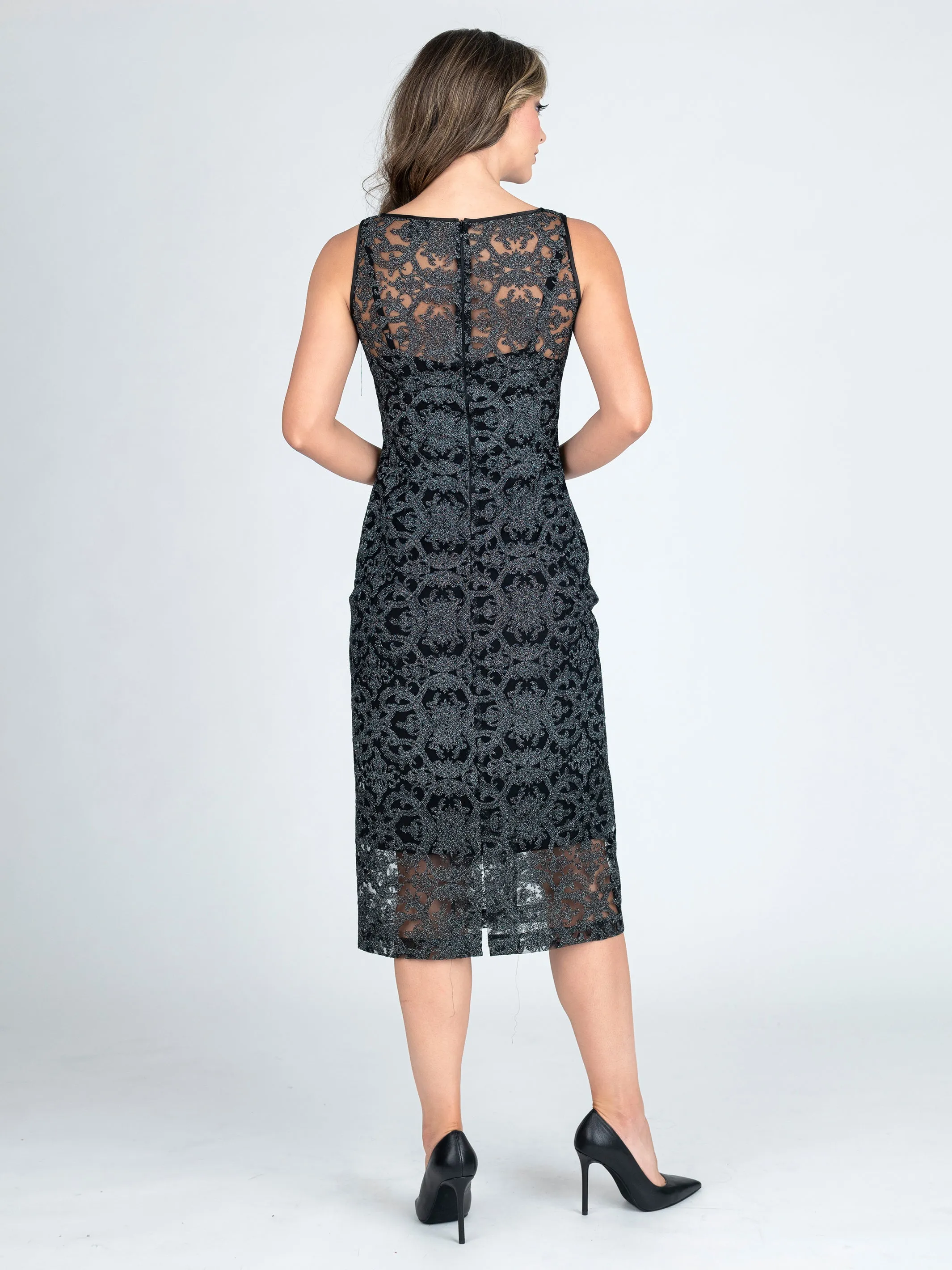 EMILIO Midi Length Pillar Cocktail Dress