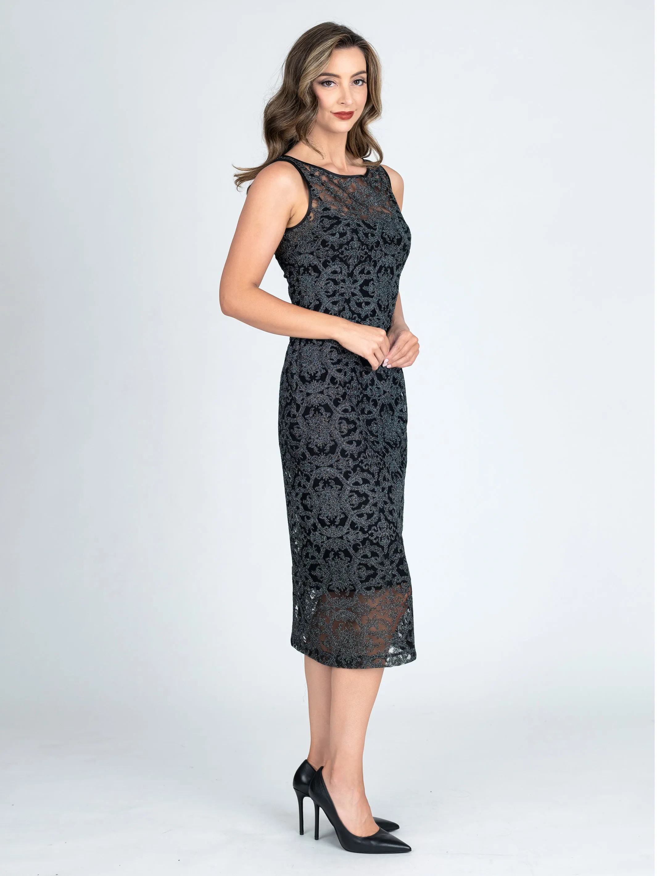 EMILIO Midi Length Pillar Cocktail Dress
