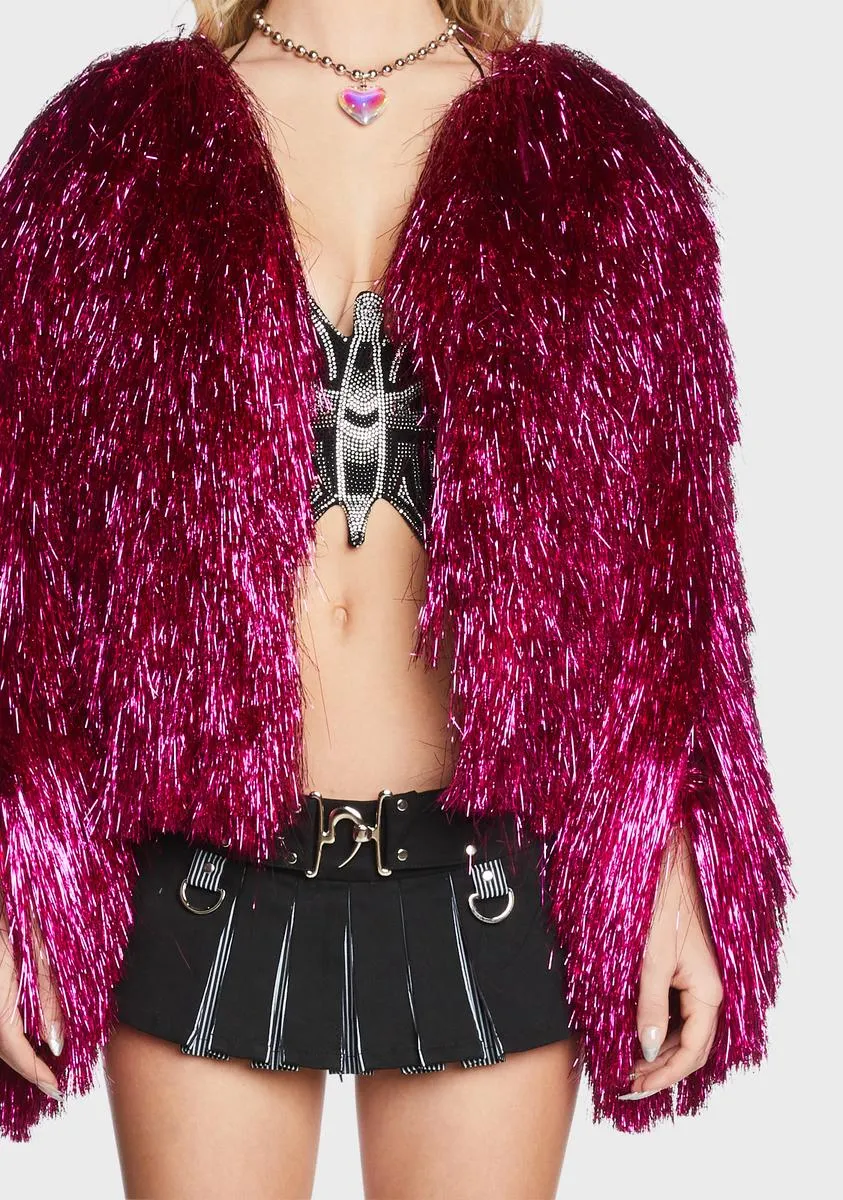 Fancy Pink Tinsel Fringe Jacket