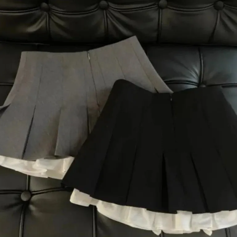 FIONA Pleated Layered Mini Skirt