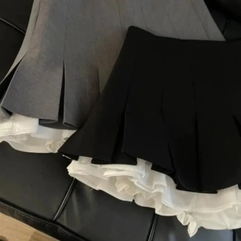 FIONA Pleated Layered Mini Skirt