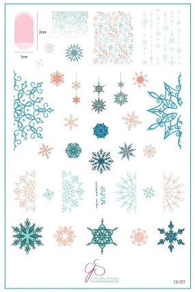 Frozen lace (CjS-327) Steel Nail Art Layered Stamping Plate