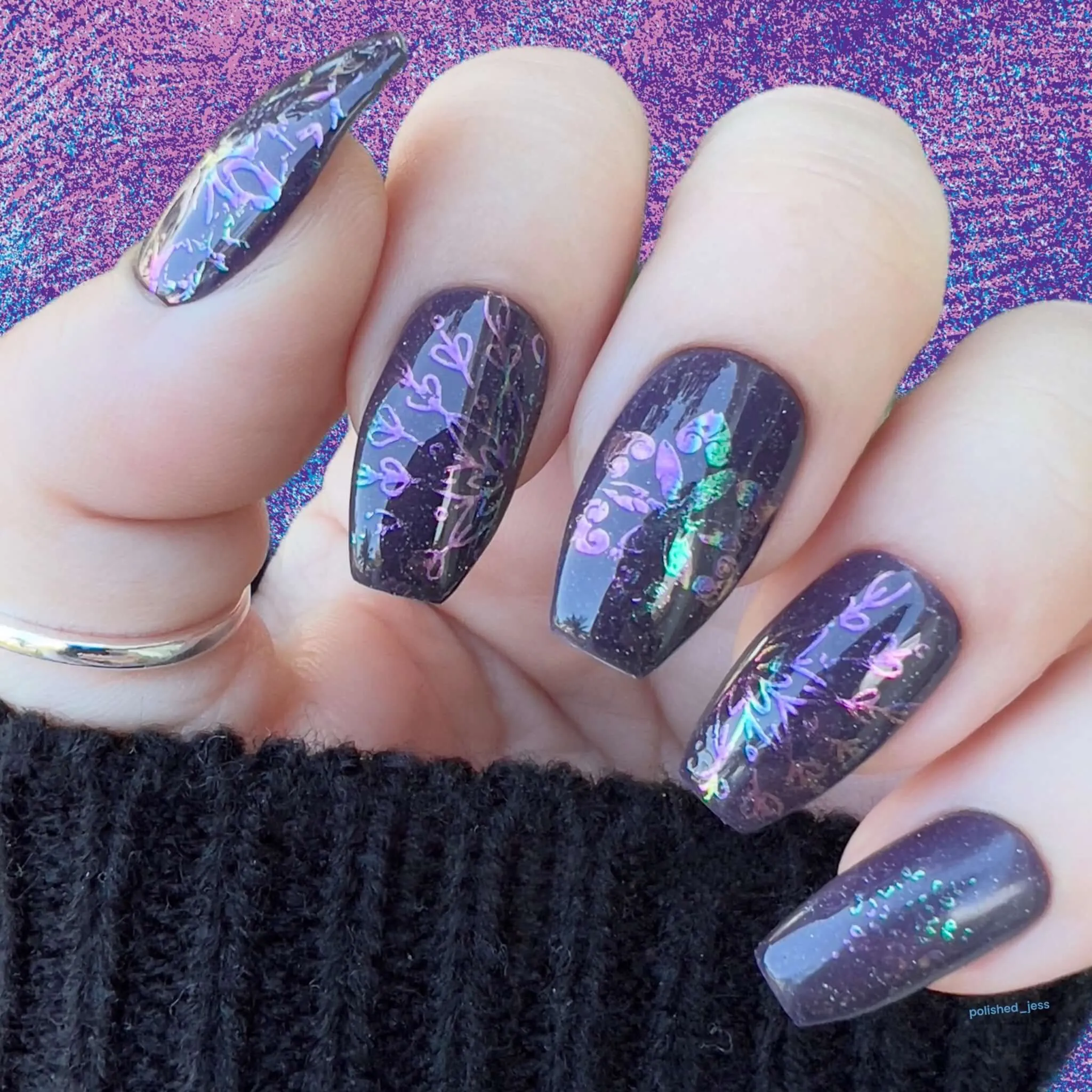 Frozen lace (CjS-327) Steel Nail Art Layered Stamping Plate