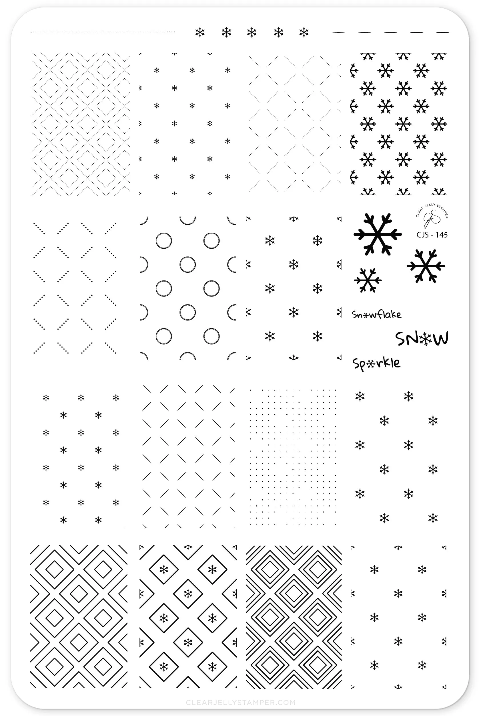 Fully Frozen (CjS-145) Steel Nail Layered Art Stamping Plate