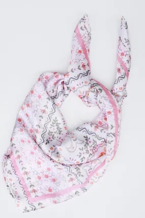 Gardenia Party Satin Scarf In Light Pink