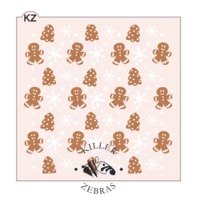 Gingerbread Men 2pc KZ Stencil