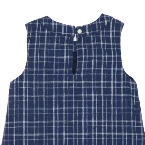 Girl's Navy Indigo Madras Dress