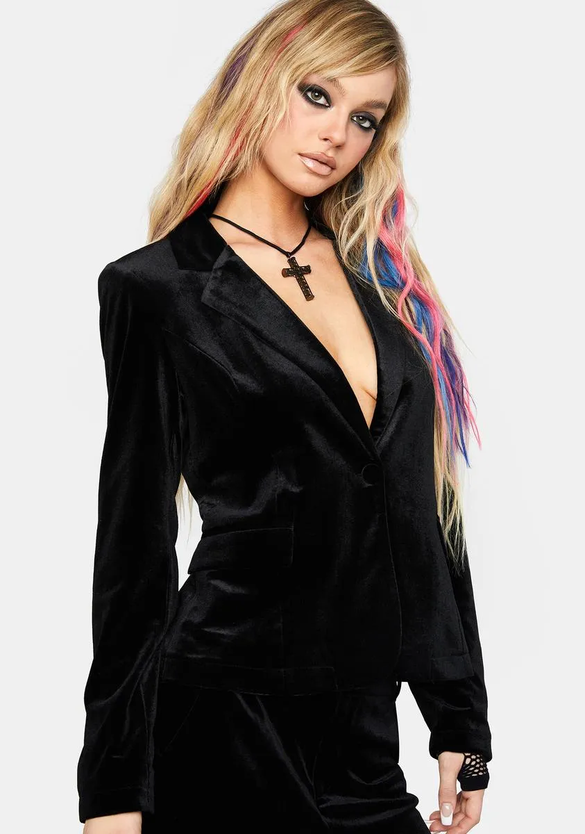 Give Me Luxury Velvet Blazer