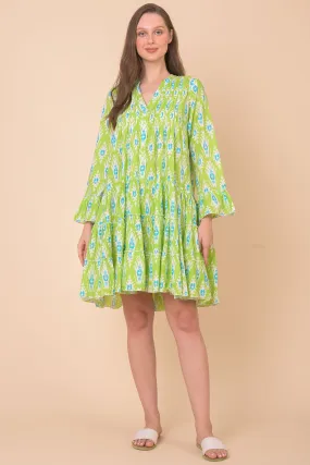 Handprint Dream Apparel AN804K Lobster Farsi Lime Green Print Dress