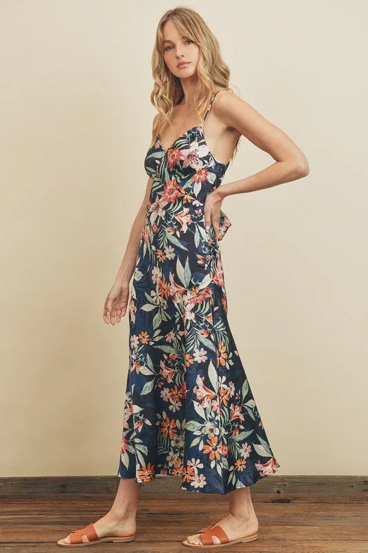 Hawaiian Silky floral Slip Dress