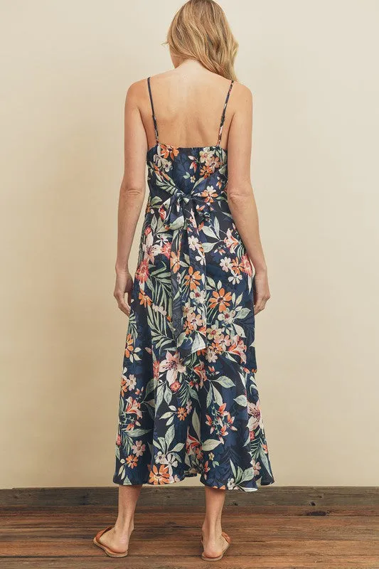 Hawaiian Silky floral Slip Dress