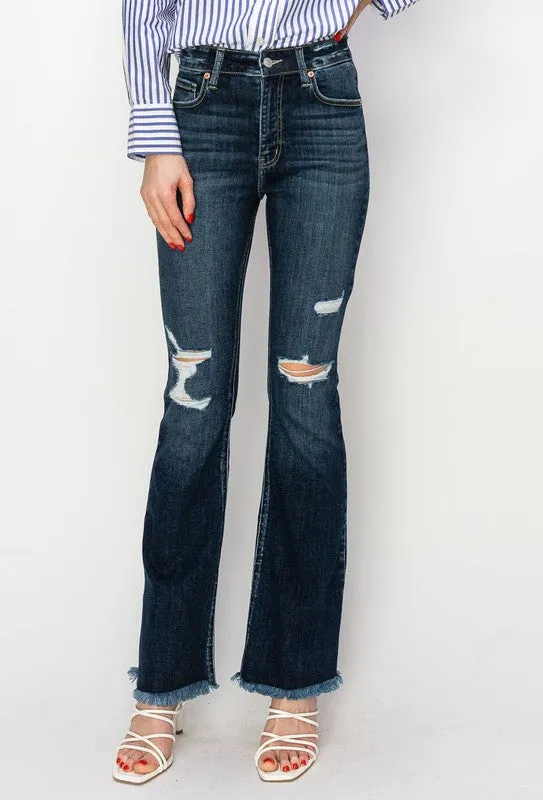 HIGH RISE WESTERN BOOTCUT JEANS
