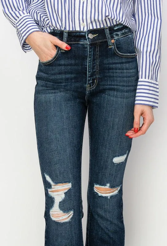 HIGH RISE WESTERN BOOTCUT JEANS