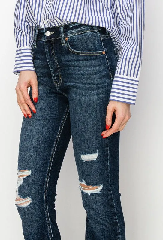 HIGH RISE WESTERN BOOTCUT JEANS