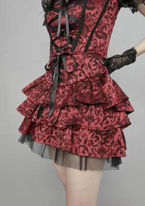 Hit The Ground Brocade Mini Skirt