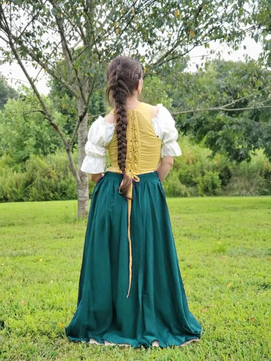 HOMELEX Renaissance Faire Skirt for Women - Plus Size Double-Layer Long Pirate Cosplay Victorian Costume