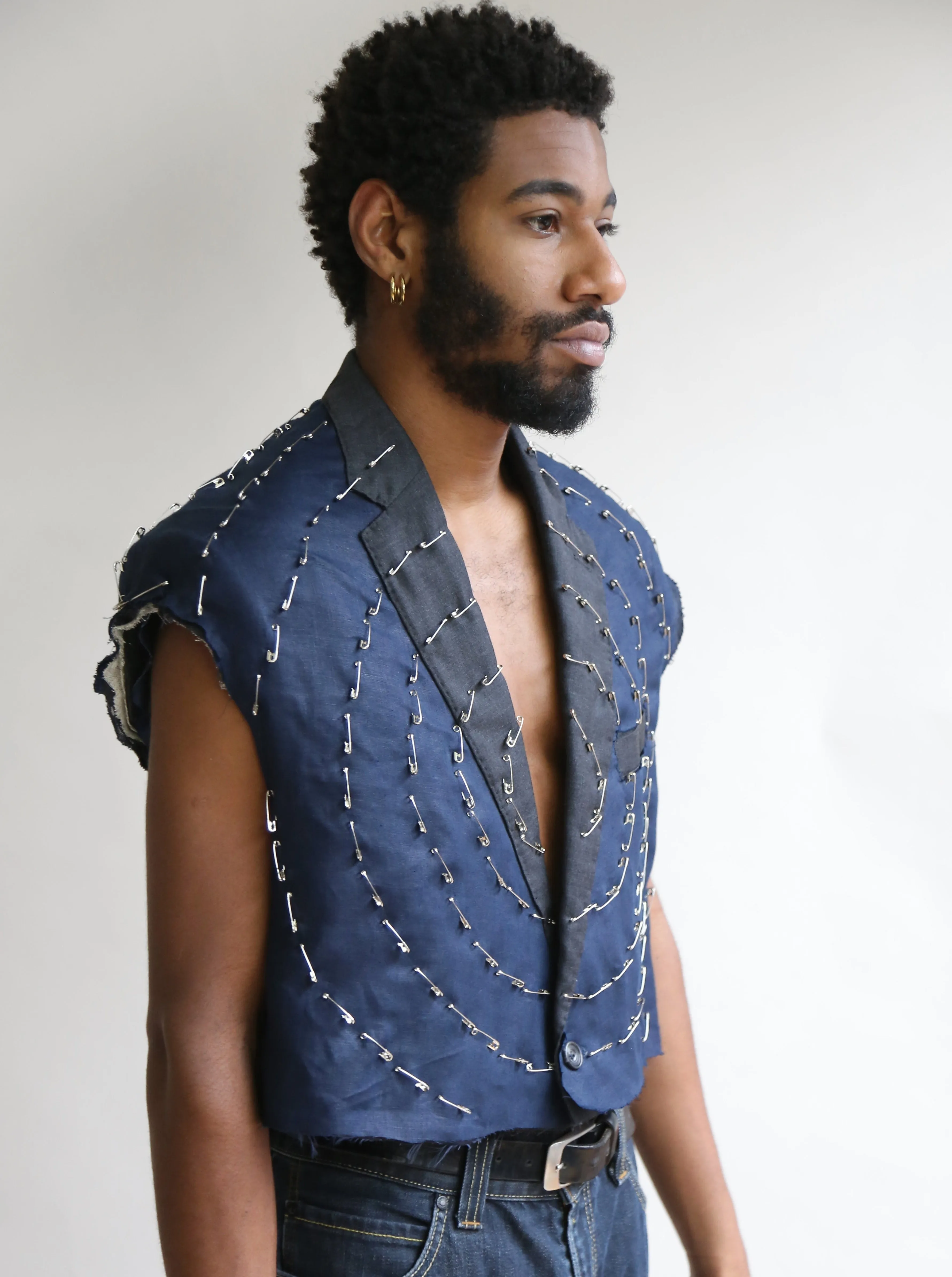 J A Lunar Linen Cropped Jacket