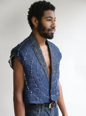 J A Lunar Linen Cropped Jacket