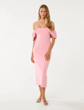 Jacinta Off Shoulder Bodycon Midi Dress