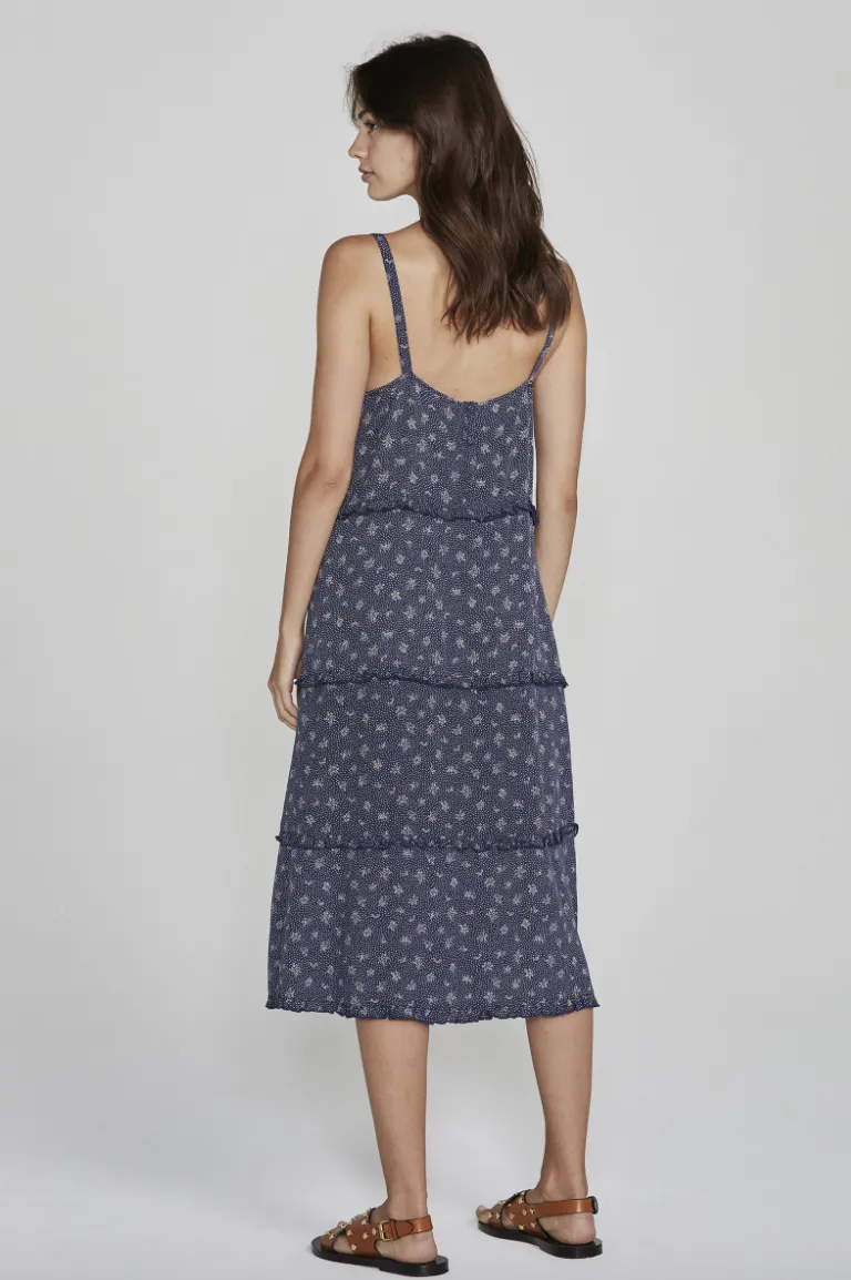 Jasmine Poolside Slip Midi Dress Navy
