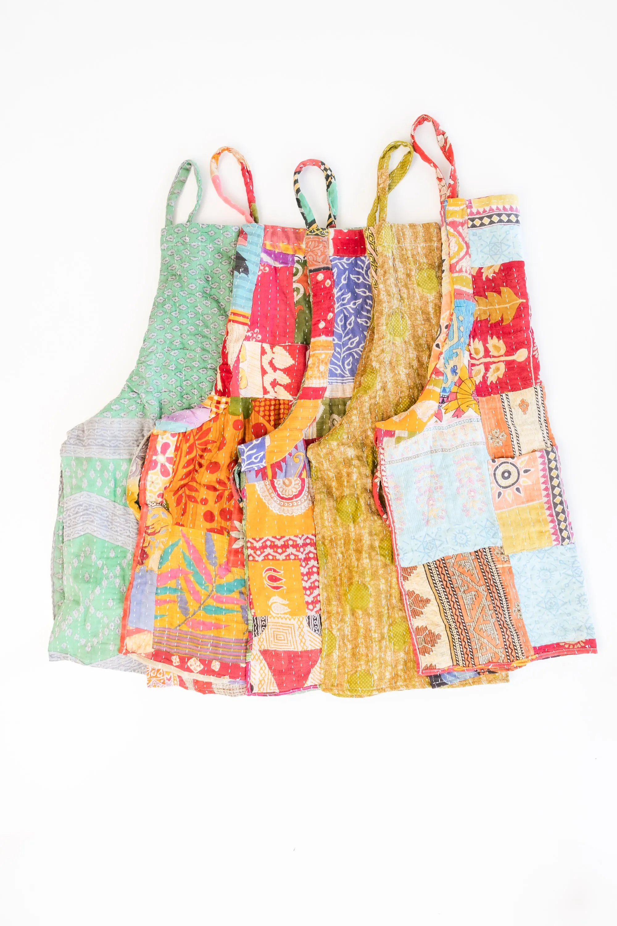 Kantha Sari Apron Solid Pattern