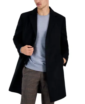 Kenneth Cole Reaction Mens Classic fit Overcoat Coat 42 R Black Solid