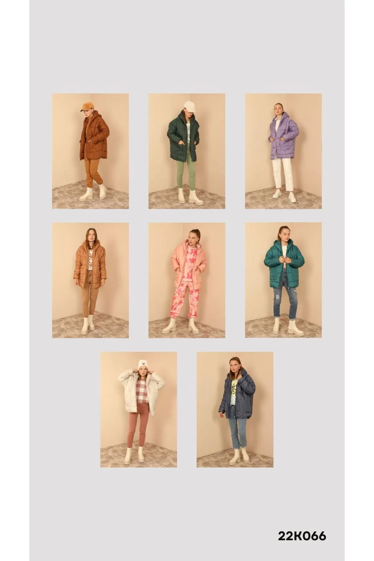 KKT Quilted Fabric Long Sleeve Zip Neck Short Oversize Women Coat - Rose  - Thornton Heath